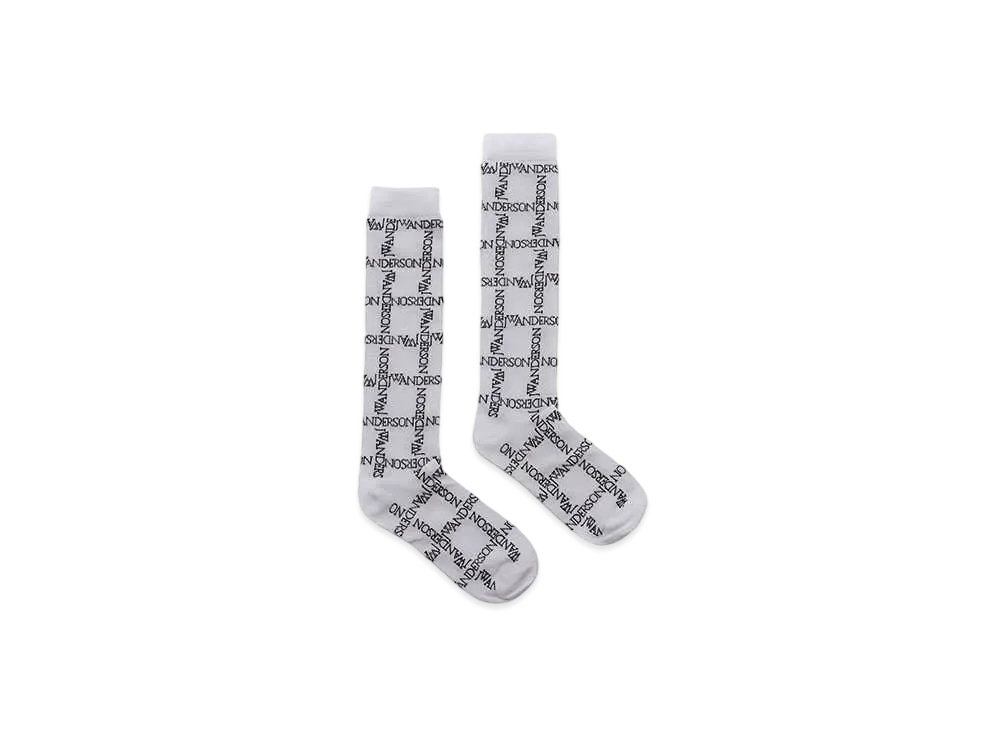 JW ANDERSON Logo Socks "White/Black"