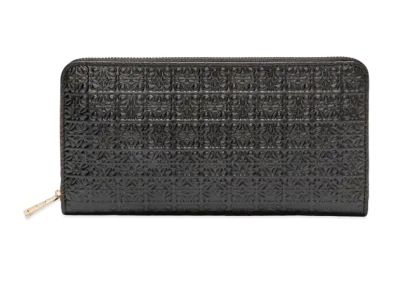 LOEWE Repeat Zip Around Wallet Emboss Silk Calf "Black"