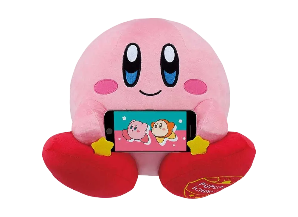BANDAI "Ichiban Kuji" -Kirby of the Stars Pupupu One Day- B Prize Poyopoyo Kirby plush smartphone stand