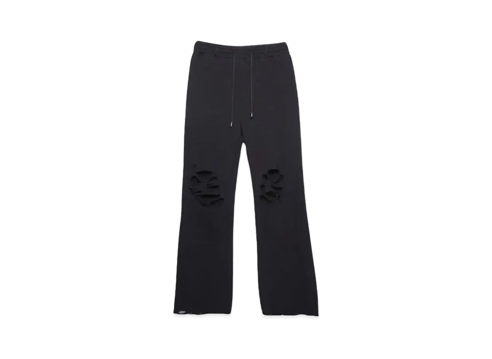 el conductorH DISTRESSED COTTON JERSEY TROUSERS "BLACK"