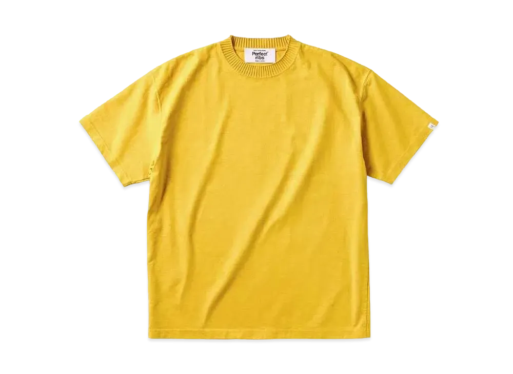 Perfect ribs Basic Short Sleeve T Shirts "Vintage Yellow"