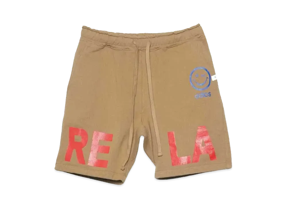 Perfect ribs (adios & RELAX -large-) Basic Sweat Short Pants "Light Brown"