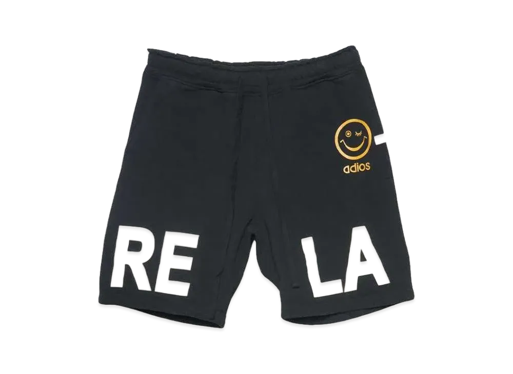 Perfect ribs (adios & RELAX -large-) Basic Sweat Short Pants "Vintage Black"