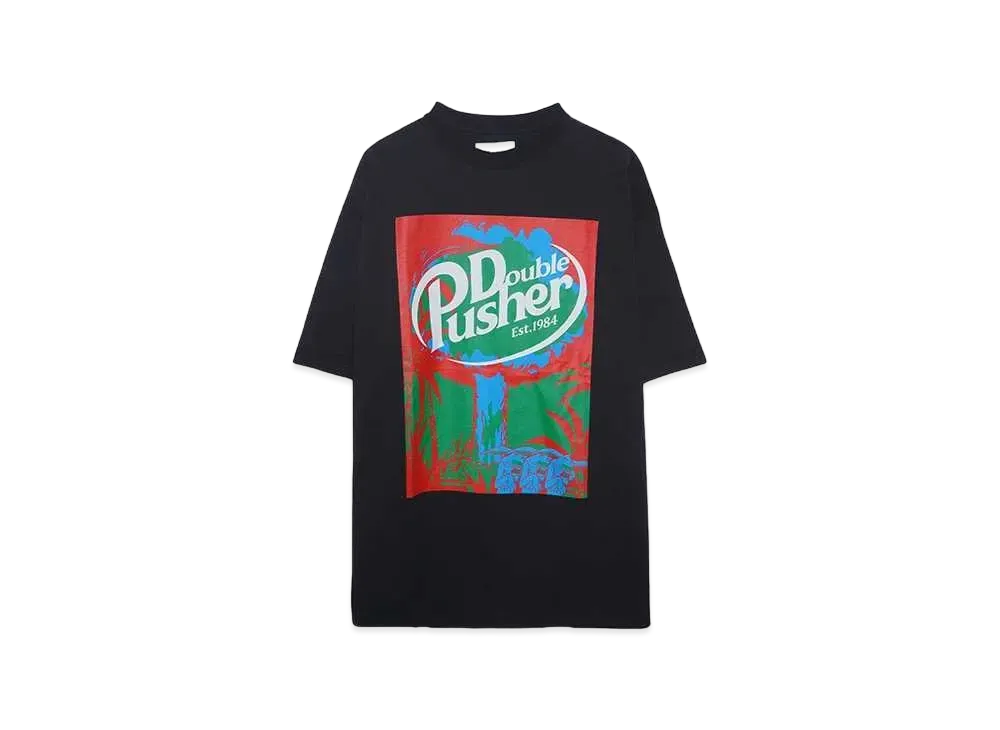 TAIN DOUBLE PUSH DOUBLE PUSHER SHORT SLEEVE T-SHIRTS "BLACK"