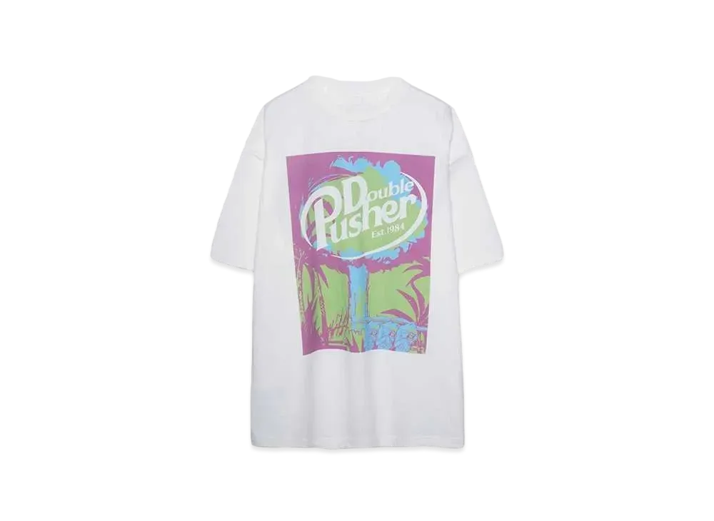 TAIN DOUBLE PUSH DOUBLE PUSHER SHORT SLEEVE T-SHIRTS "WHITE"