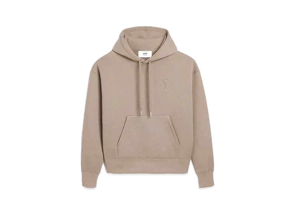 AMI PARIS Brushed Cotton Blend Fleece Parka "Light Tope"