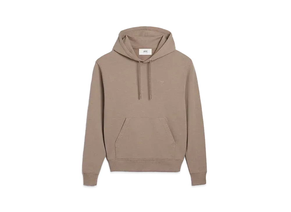 AMI PARIS Loop Back Organic Cotton Fleece Parka "Light Tope"