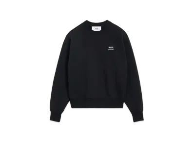 AMI PARIS Loop Back Organic Cotton Heavy Fleece Sweat Shirt #2 "Black"