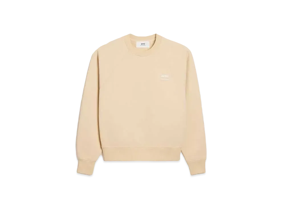 AMI PARIS Loop Back Organic Cotton Heavy Fleece Sweat Shirt #2 "Cream"