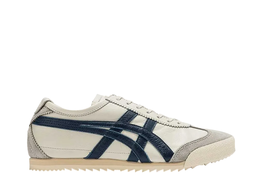 オニツカタイガー ウィメンズ メキシコ66 デラックス "バーチ/インディゴブルー"