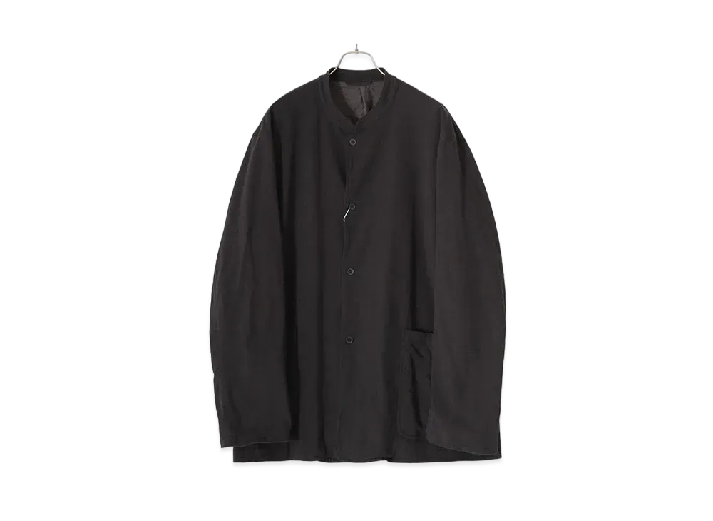 COMOLI Cotton Jersey Stand Collar Jacket "Fade Black"