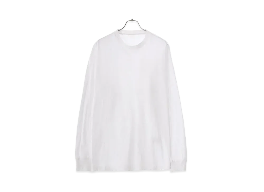 COMOLI Cotton Jersey Long Sleeve T-shirt "White"
