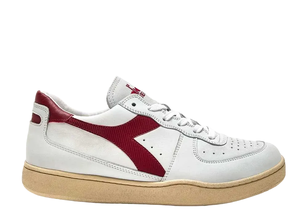 DIADORA Mi Basket Low Used "White/Garnet"