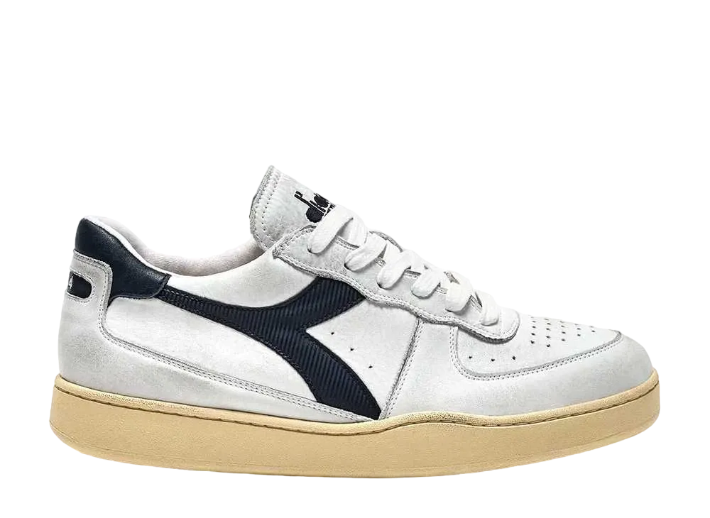 DIADORA Mi Basket Low Used "White/Blue Denim"