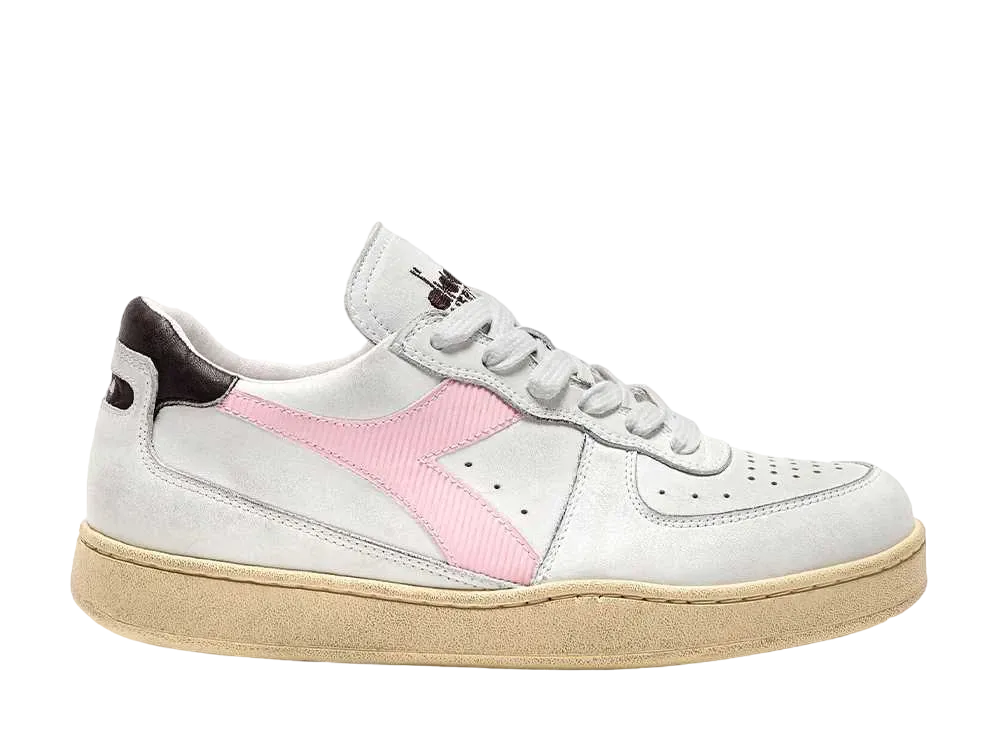 DIADORA Mi Basket Low Used "White/Parfait Pink"