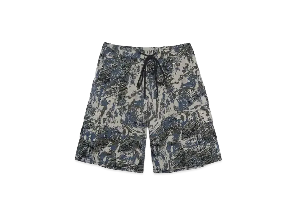 A GOOD BAD INFLUENCE Digital Camo Wide Shorts "BLACK GREEN"