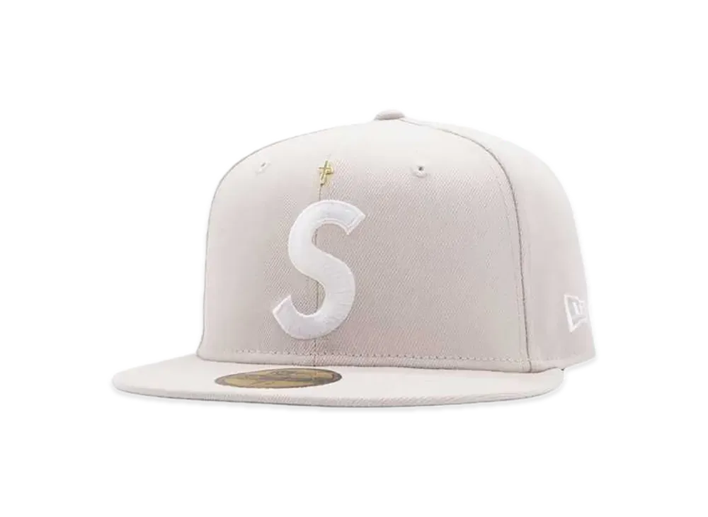 Supreme Gold Cross S Logo New Era "Stone"
