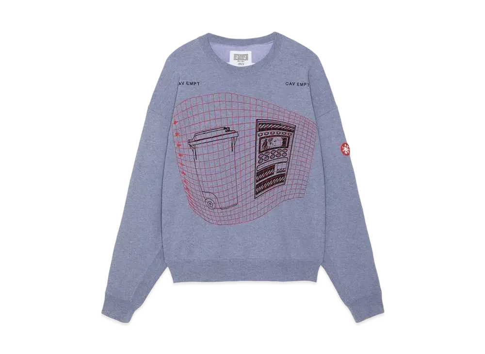 Cav Empt (C.E) Waste Grid Crew Neck "Gray"