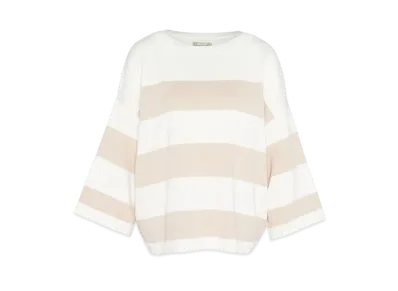 Barbour Vivienne Wide Border Boat Neck Knit "Light Beige"