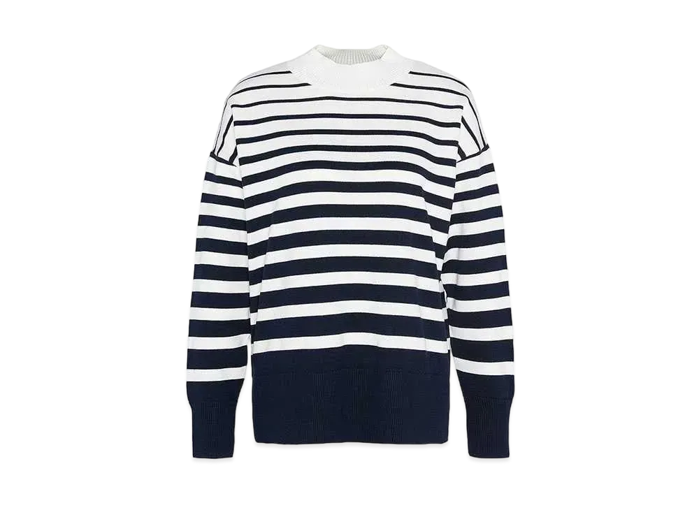 Barbour Marloes Gradient Border Mock Neck Knit "White"