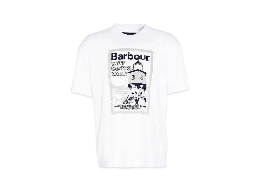 Barbour Archive Graphic Relaxed Fit T-Shirt (Wet Weather Wear) "White"