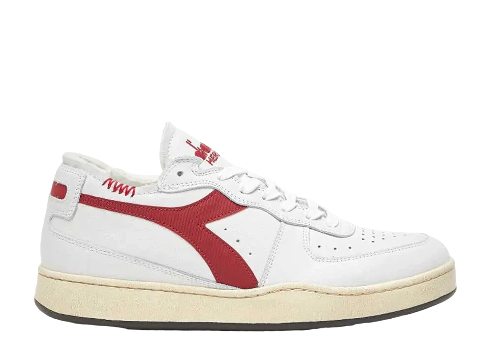 DIADORA Mi Basket Row Cut "White/Garnet"