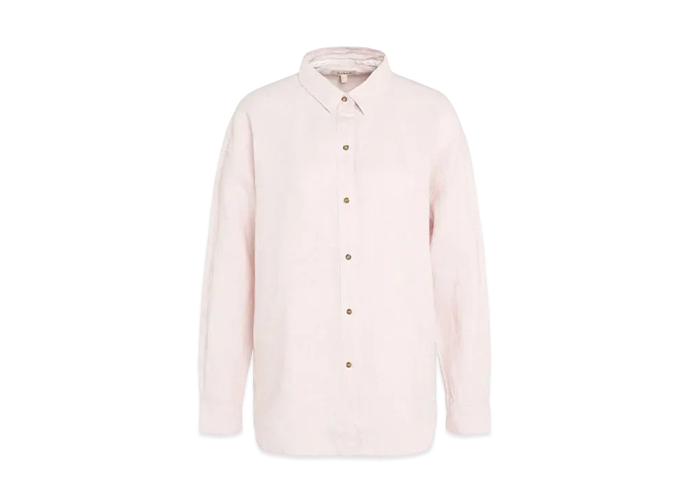 Barbour Hampton Relaxed-Fit Linen Shirt "Pink"