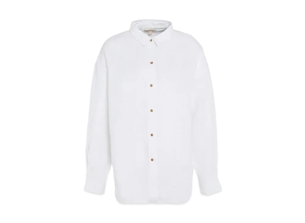 Barbour Hampton Relaxed-Fit Linen Shirt "White"