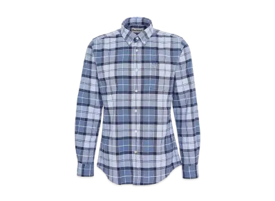 Barbour Lewis Tartan Chuck Button Down Shirt (Tailored Fit) "Light Blue"