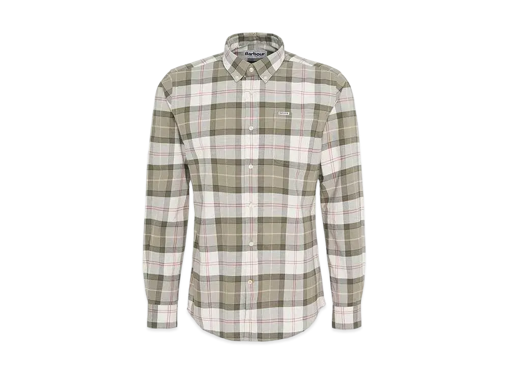 Barbour Lewis Tartan Chuck Button Down Shirt (Tailored Fit) "Olive"