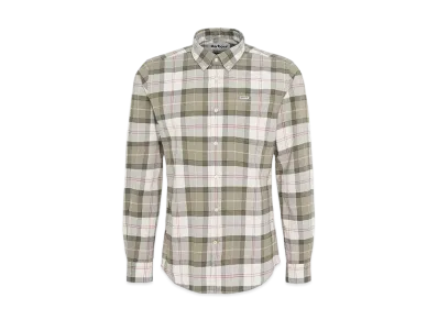 Barbour Lewis Tartan Chuck Button Down Shirt (Tailored Fit) "Olive"