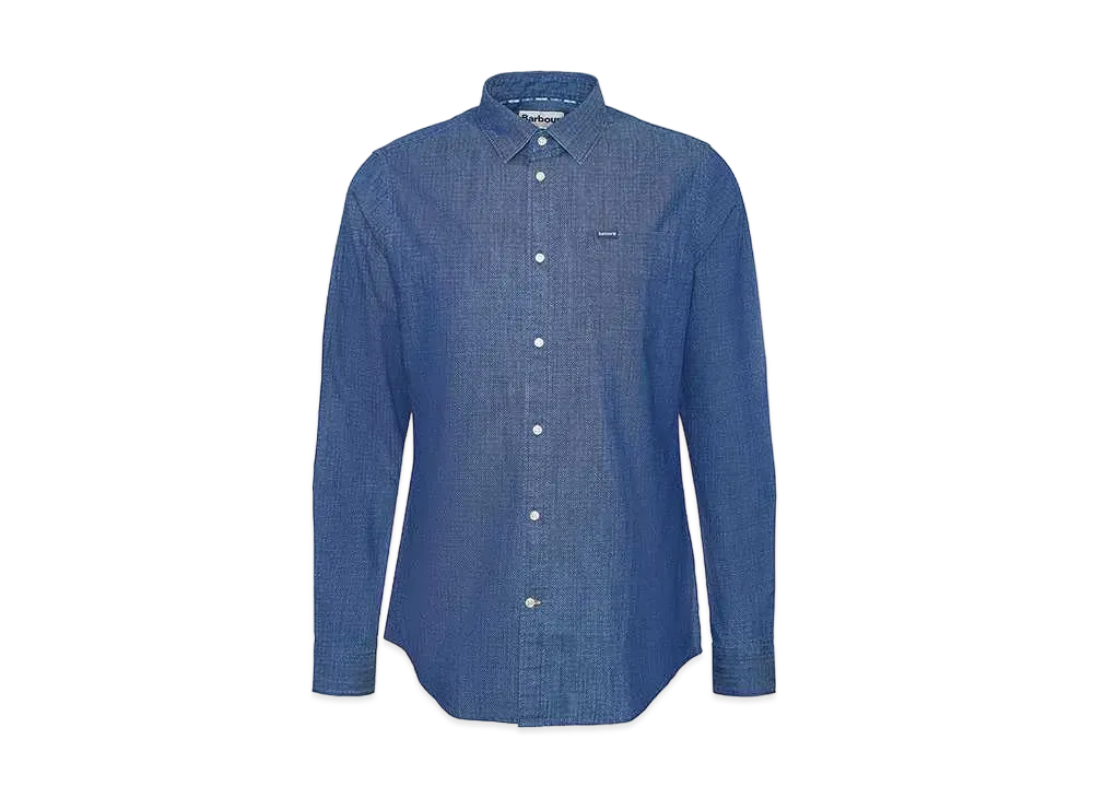 Barbour Bowley Fine Print Regular Collar Shirt (Tailored Fit) "Light Blue"