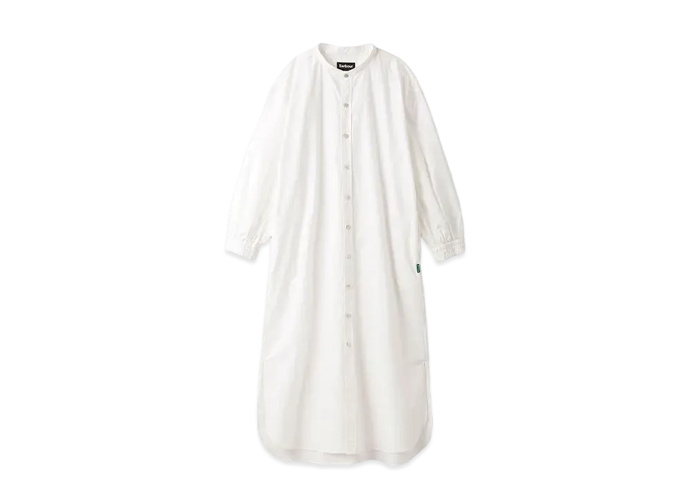 Barbour Japan Limited Stand Collar Shirt Dress (Oversized Fit) "White"