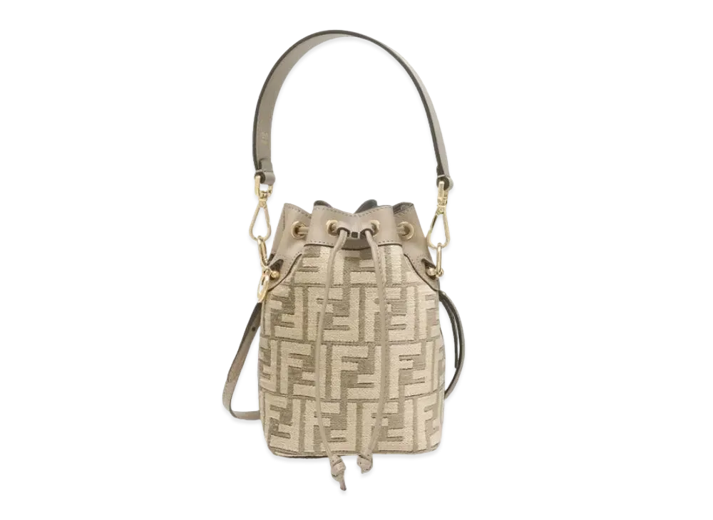 FENDI Mini Mon Tresor Bucket Bag "Gray"