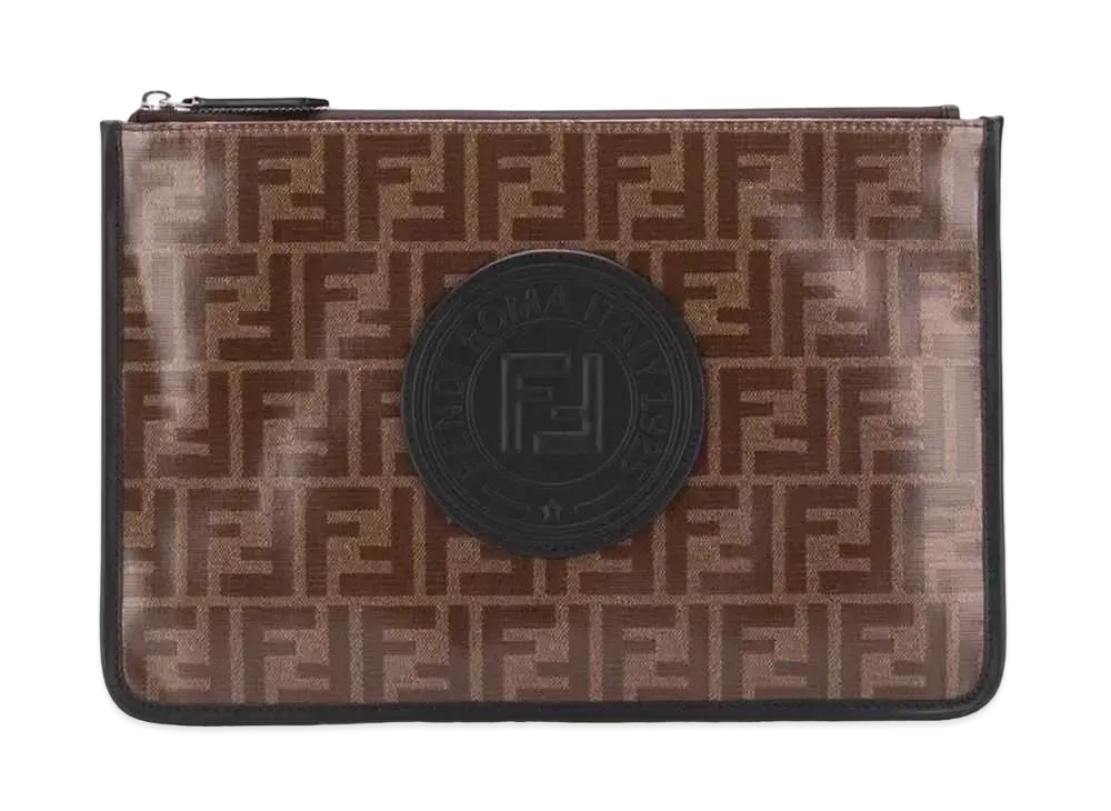 FENDI Logo Clutch Bag "Black"