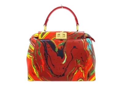 FENDI Peekaboo Iconix Mall Handbag "Red"