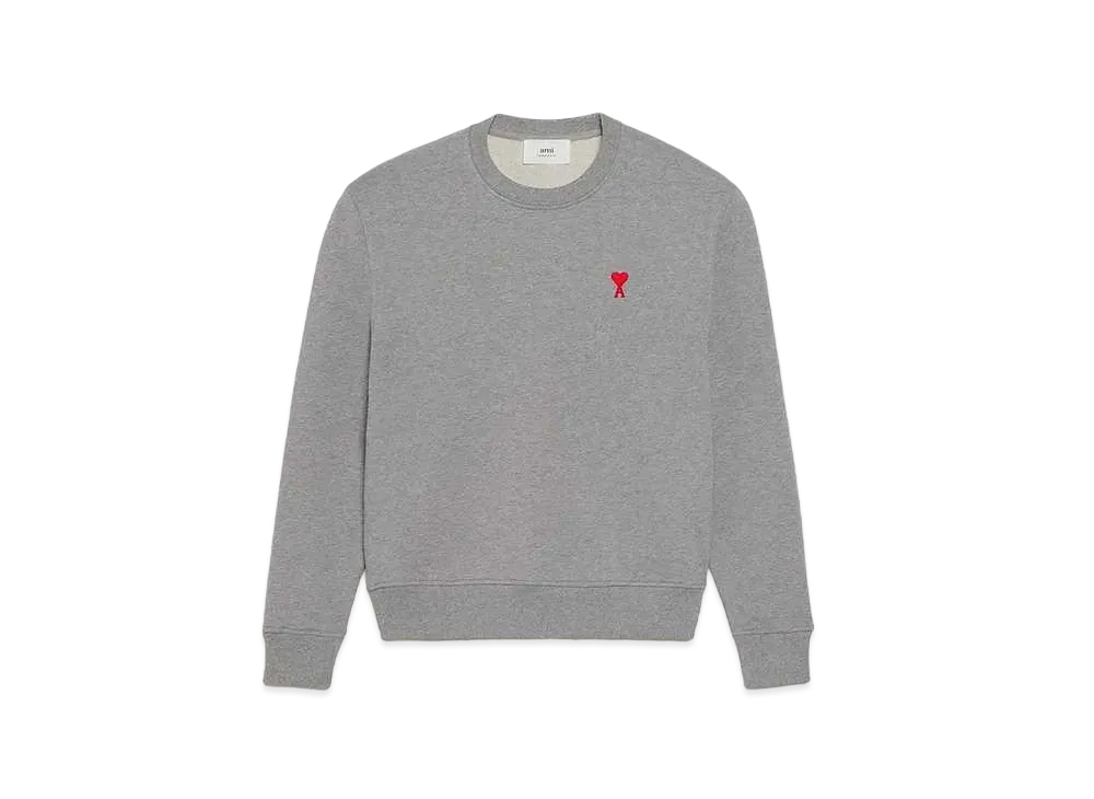 AMI PARIS Classic Fit Sweat Shirt "Heather Gray"