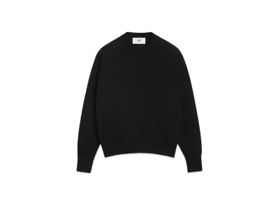 AMI PARIS Extra Fine Merino Wool Crew Neck Sweater "Black"