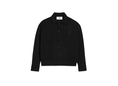 AMI PARIS Extra Fine Merino Wool Cardigan "Black"