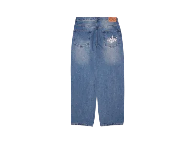 9090 King Logo Vintage Tapered Pants "Indigo"