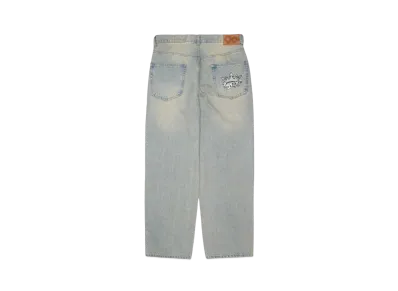 9090 King Logo Vintage Tapered Pants "Light Blue"