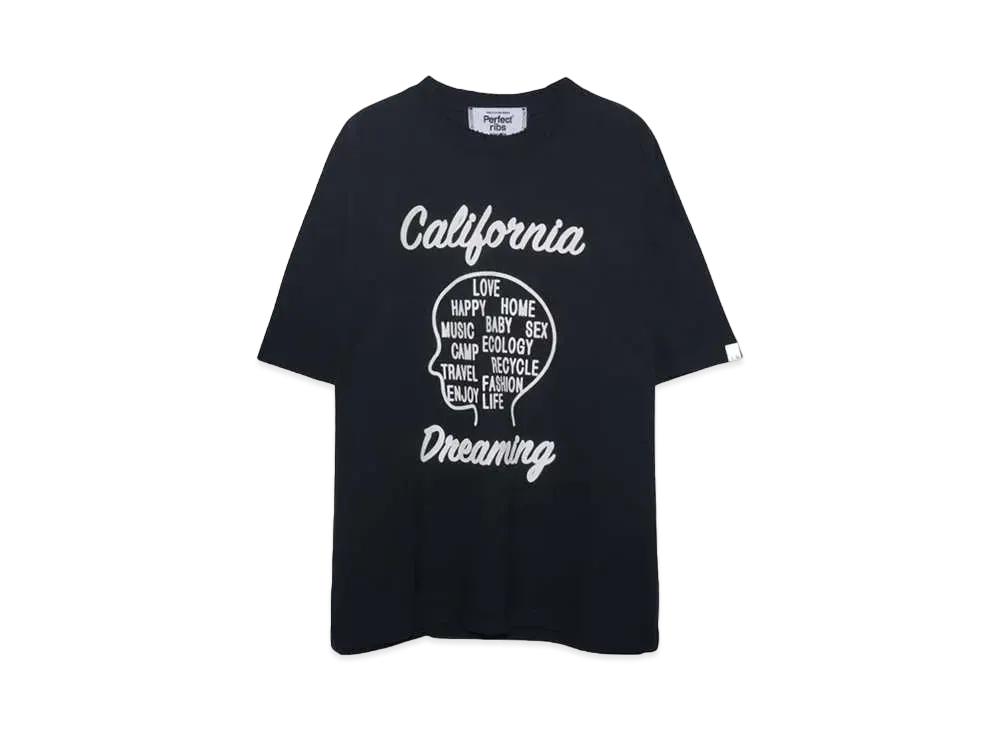 Perfect ribs (California Dreaming) Basic Short Sleeve T Shirts "Vintage Black"