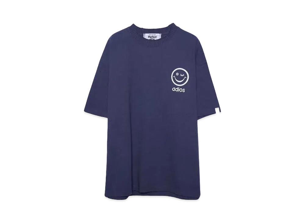 Perfect ribs (RELAX NO PROBLEM) Basic Short Sleeve T Shirts "Vintage Navy"