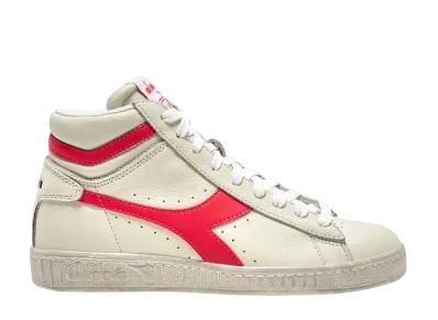 DIADORA Game L High Fluo Waxed "Super White/Hot Coral"