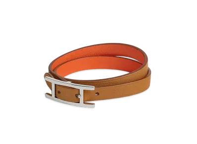 Hermes Behapi Double Tour Bracelet "Gold/Orange/Palladium"