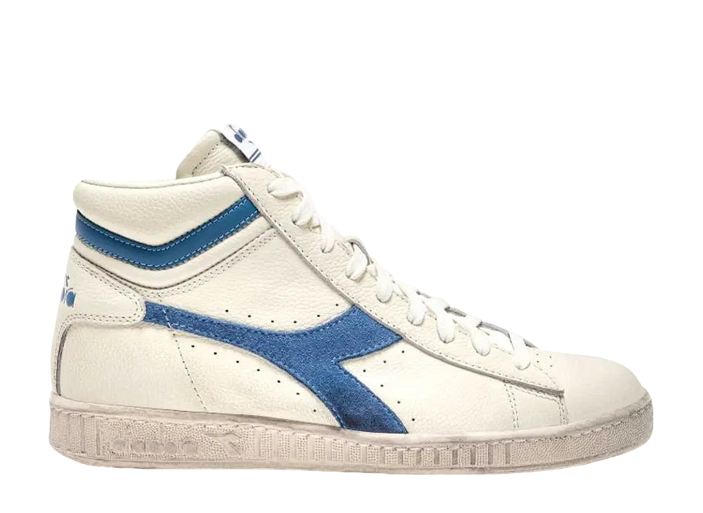 ディアドラ ゲームL ハイ ワックスド スウェード ポップ "ホワイト/ブルーブリーチドデニム"
