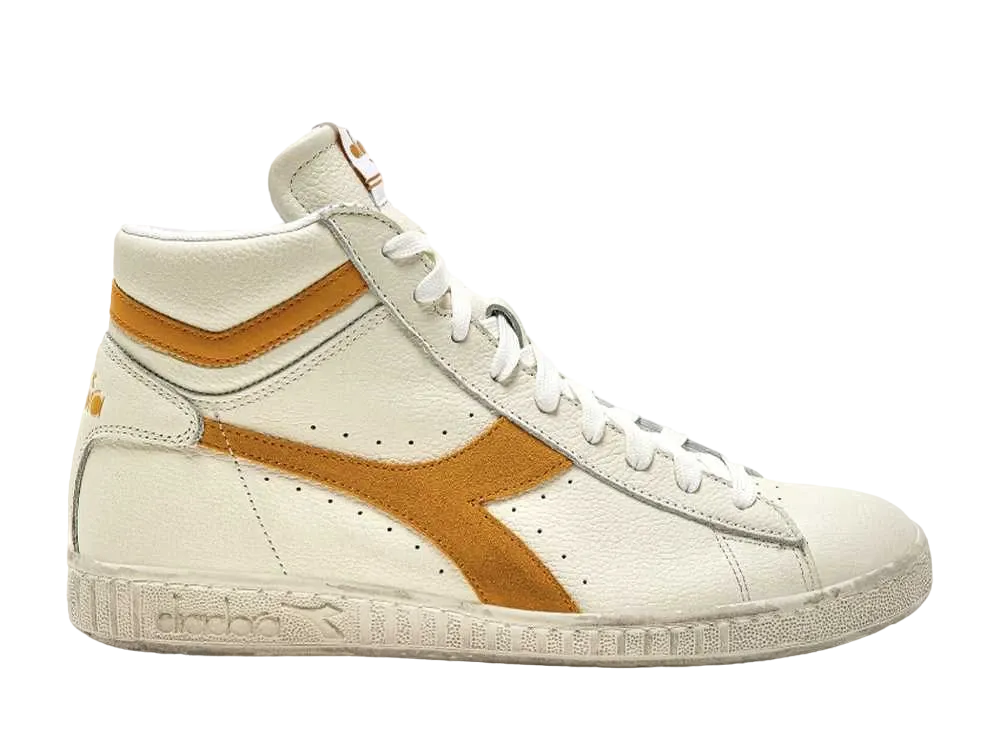 ディアドラ ゲームL ハイ ワックスド スウェード ポップ "ホワイト/カレンデュラ"