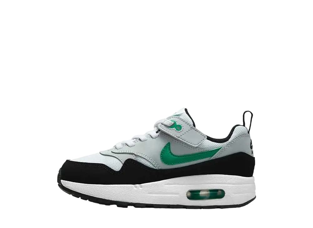 ナイキ PS エアマックス1 イージーオン "ホワイト/ピュアプラチナム/ブラック/スタジアムグリーン"(キッズ)