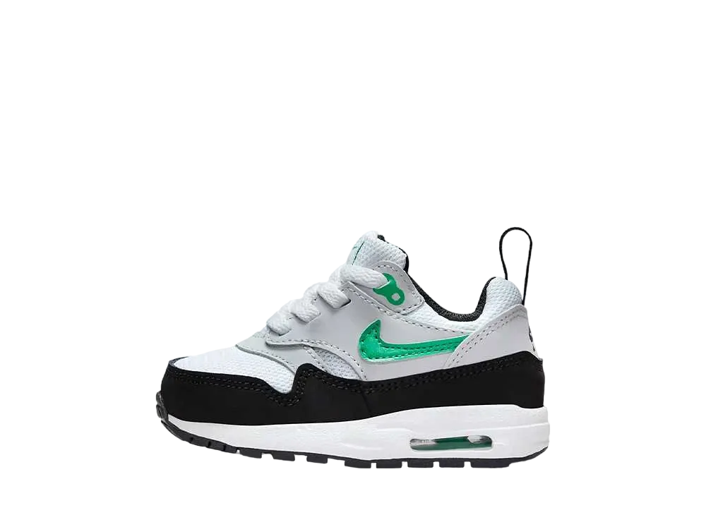 ナイキ TD エアマックス1 イージーオン "ホワイト/ピュアプラチナム/ブラック/スタジアムグリーン"(キッズ)