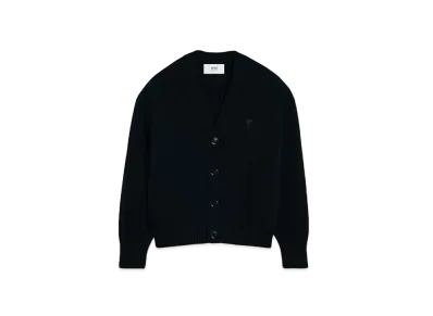 AMI PARIS Cotton Wool Cardigan "Black"